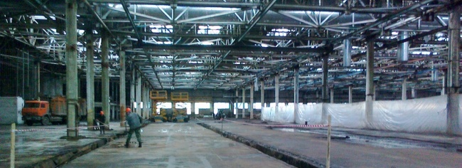 Фото 2. Завод металлоконструкций в технопарке «Мастер» (г. Тутаев). Ведутся строительные работы