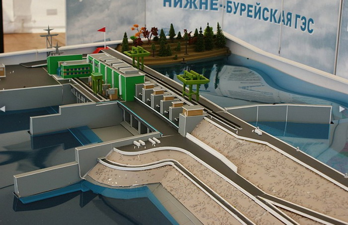 Макет объекта строительства на примере Нижне-Бурейской ГЭС (ПАО «РусГидро»)
